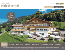 Tablet Screenshot of hotel-mitlechnerhof.com